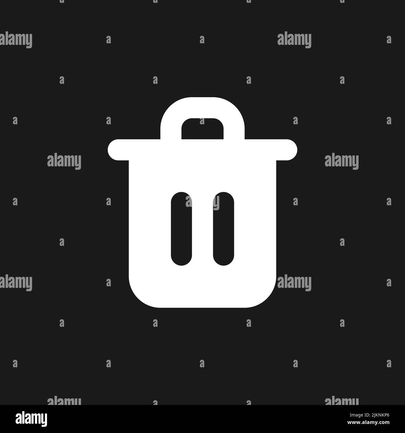 Trash can dark mode glyph ui icon Stock Vector