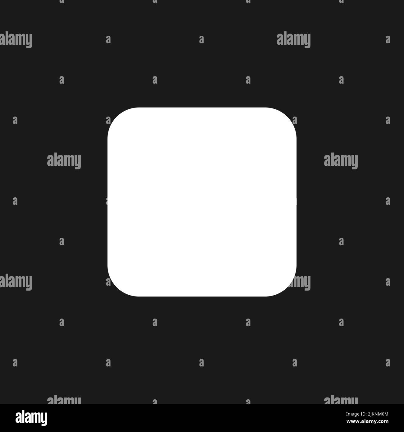 Stop button dark mode glyph ui icon Stock Vector