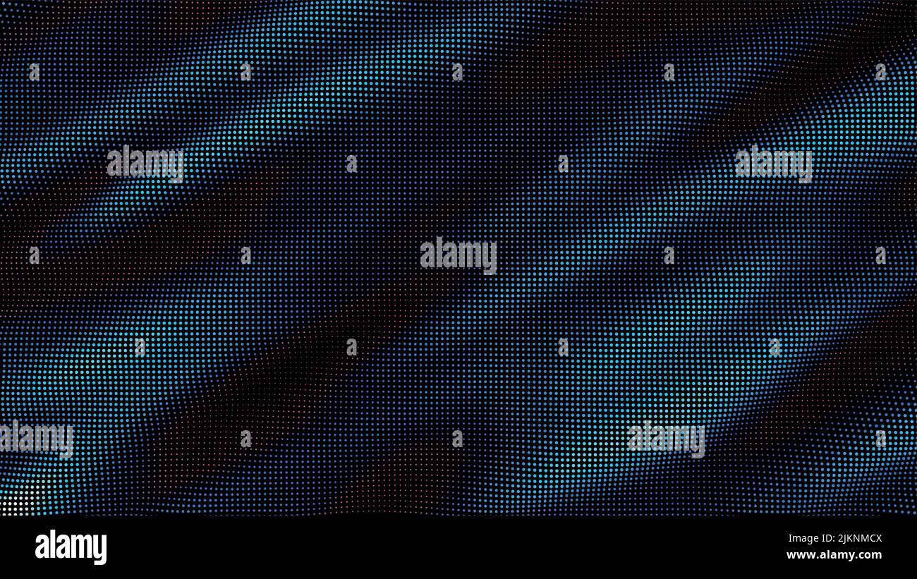 waves of colorful points. Digital data splash of point array. Futuristic smooth glitch UI element Stock Vector