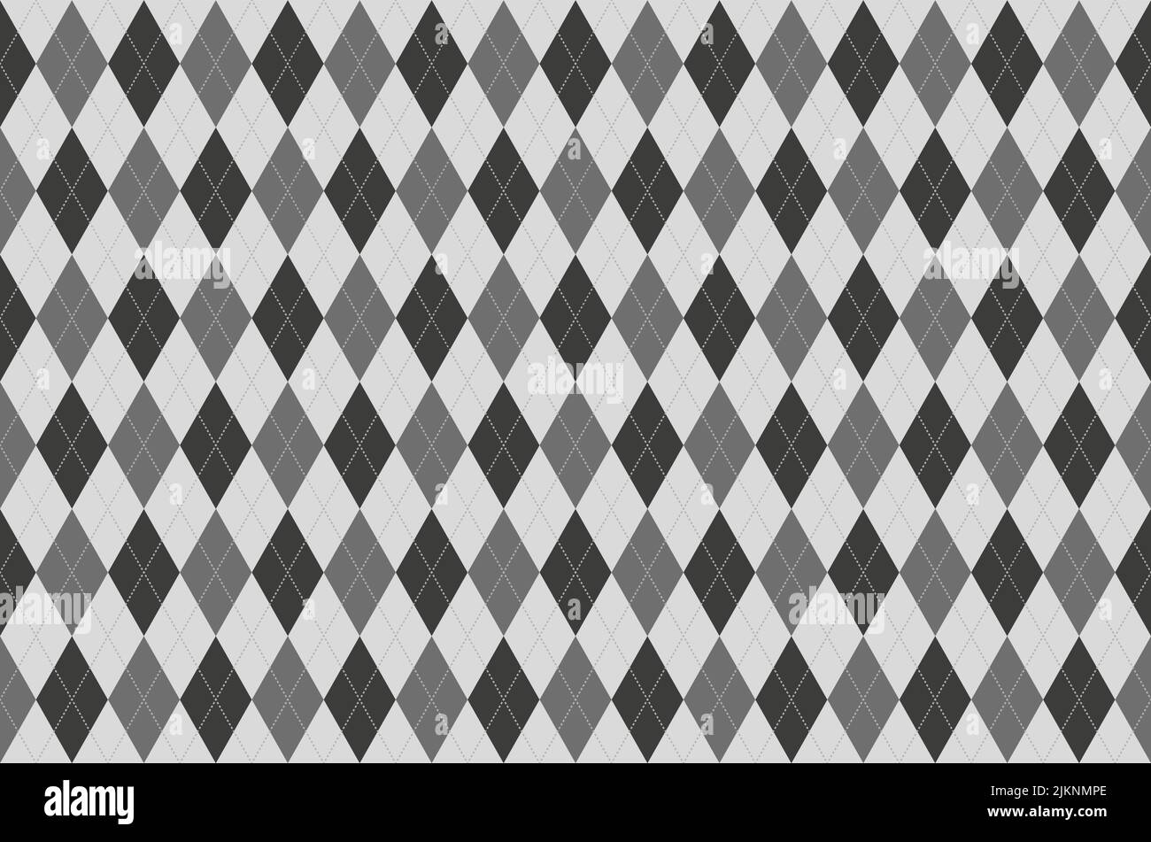 Seamless gray argyle pattern. Diamond shapes background. Vector Stock ...