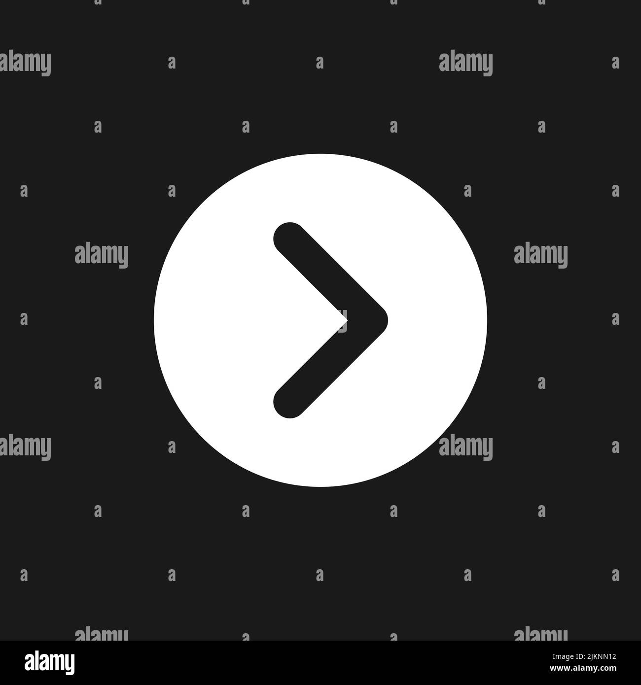Arrow right button dark mode glyph ui icon Stock Vector