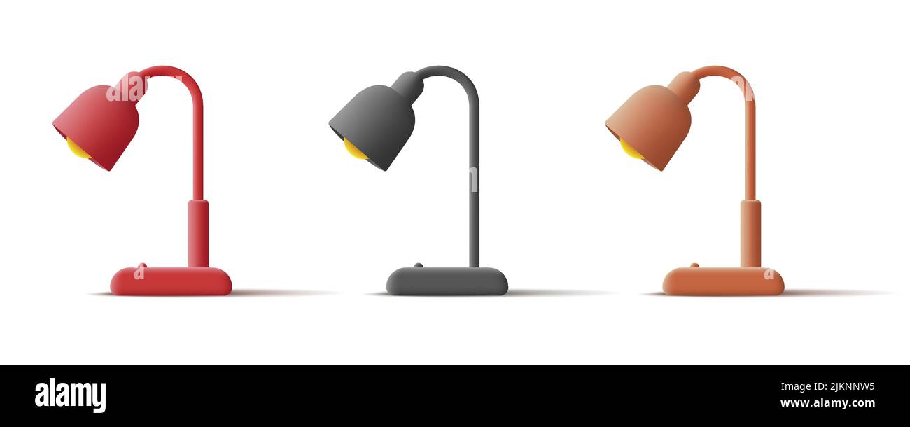 3d desk lamp icon, render illustration set of objects. Vector illustration Stock Vector