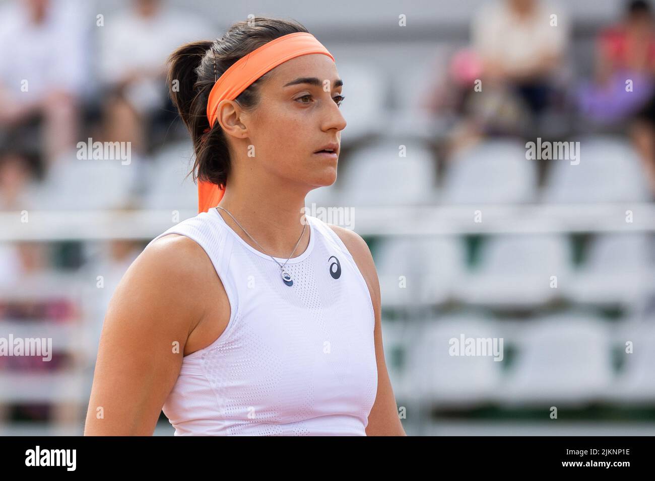 Warsaw, Poland. 28th July, 2022. Caroline Garcia seen during the second round match BNP Paribas Poland Open - WTA 250 between Elisabetta Cocciaretto (Italy) and Caroline Garcia (France) in Warsaw. (Final score; Elisabetta Cocciaretto 0:2 (3:6, 5:7) Caroline Garcia) Credit: SOPA Images Limited/Alamy Live News Stock Photo