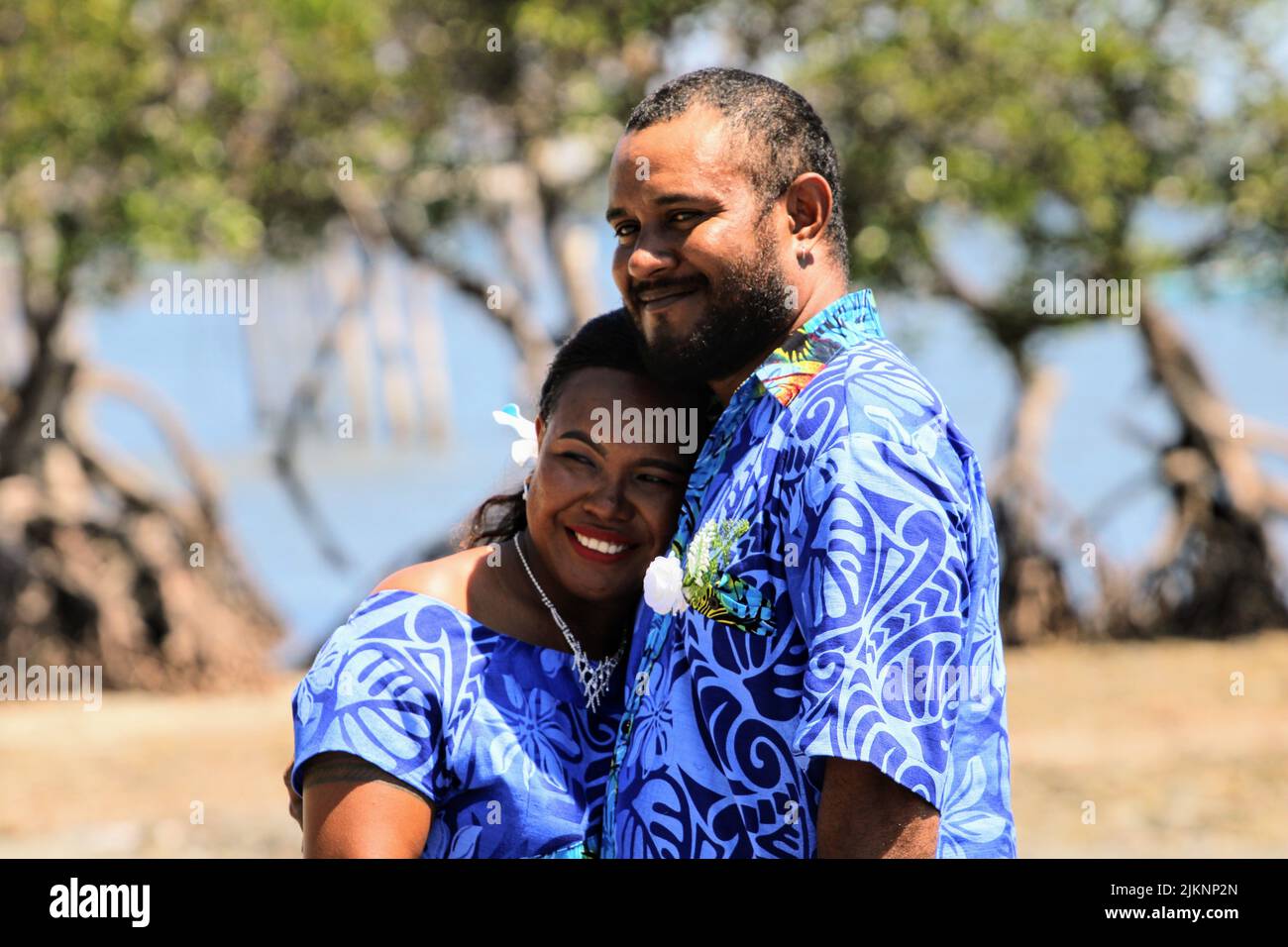 Newly wed couple at Papa village, Central Province, Papua New Guinea Stock Photo