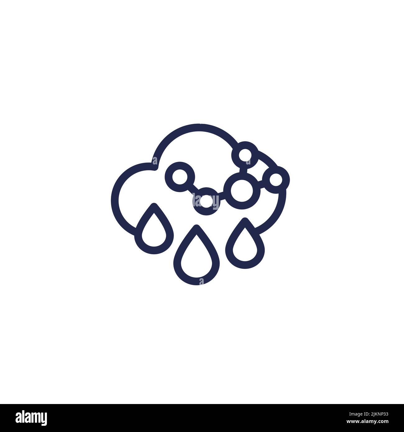 acid rain line icon, vector Stock Vector