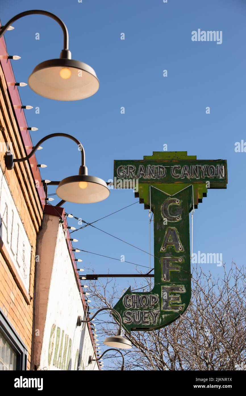 Flagstaff, Arizona, USA January 7, 2022 Daytime winter sun shines on