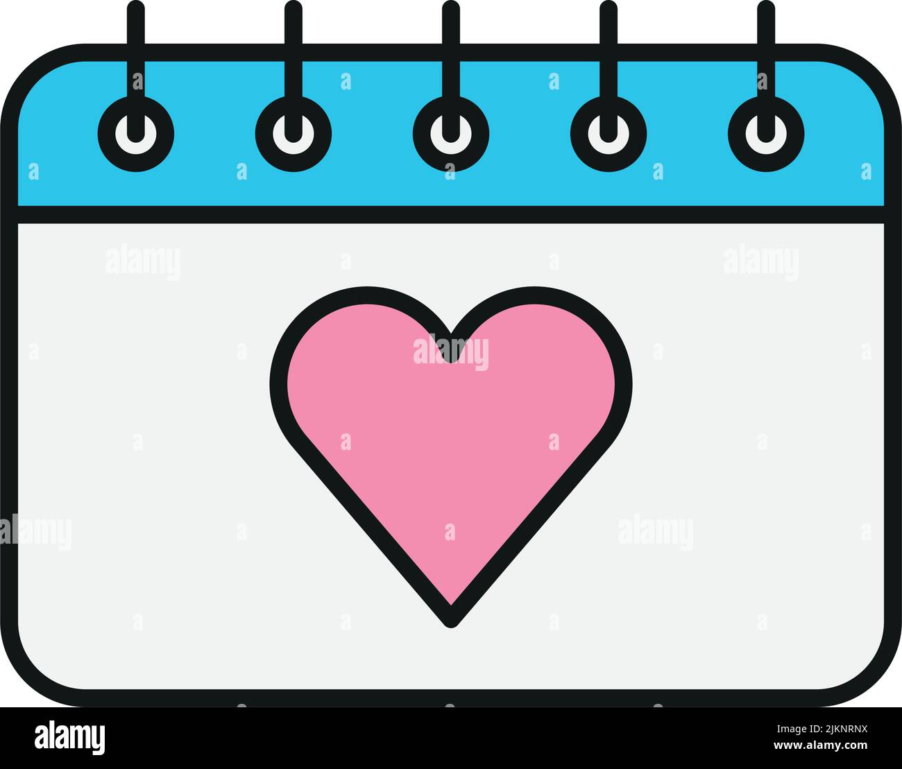 calendar with heart Stock Vector Image & Art - Alamy