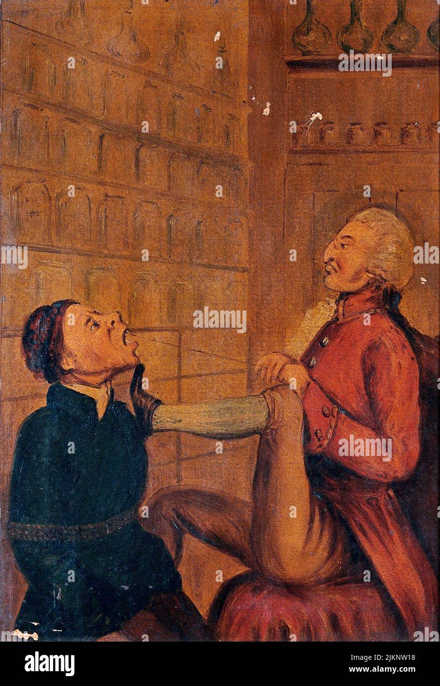 Surgeonapothecary pulling out a tooth, illustration Stock Photo Alamy