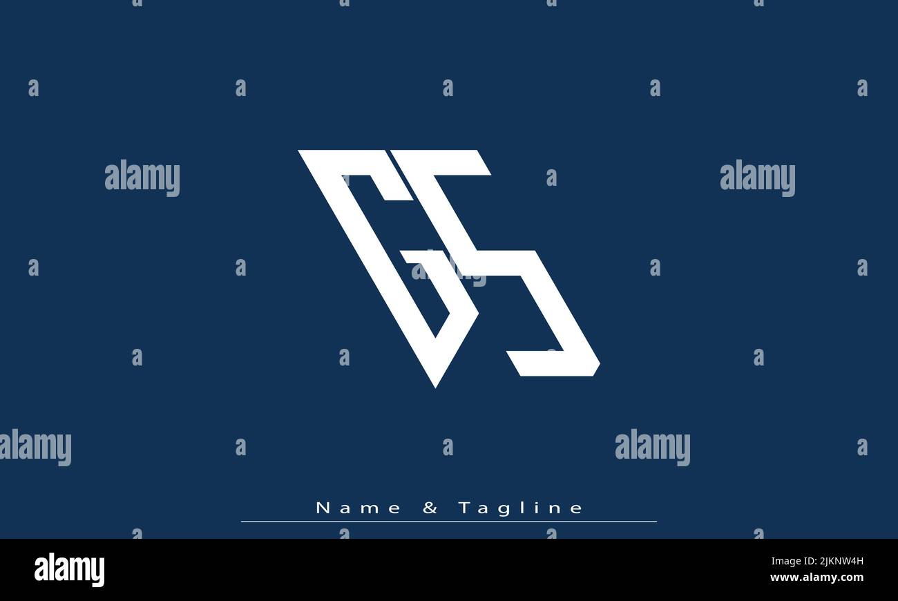 Alphabet letters Initials Monogram logo GS , SG Stock Vector