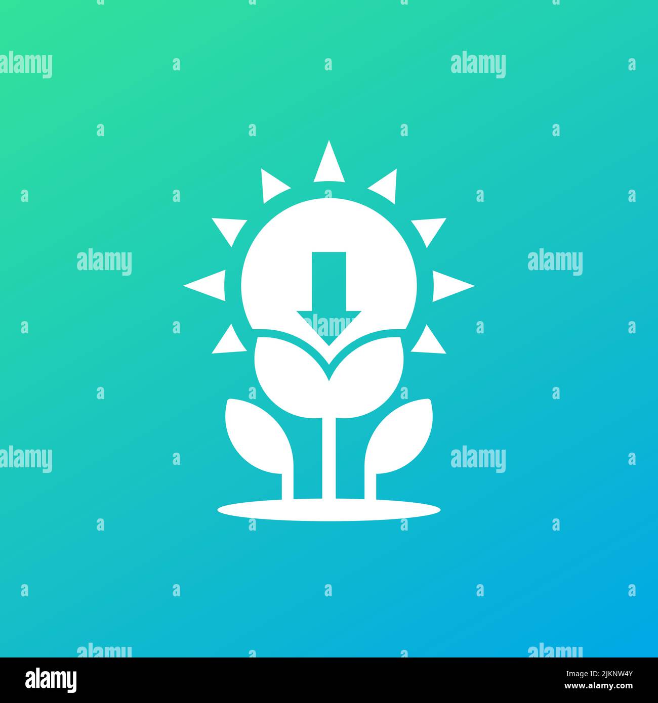 photosynthesis icon with plant and sun, vector Stock Vector Image & Art ...