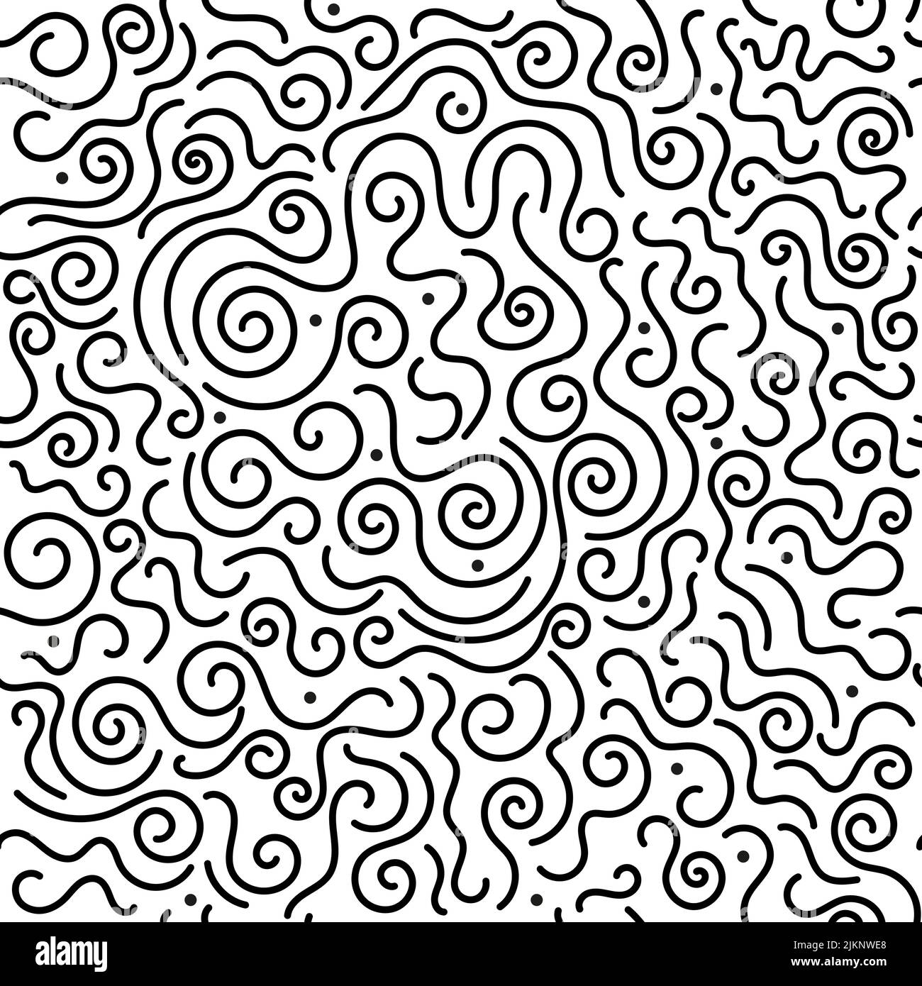 Rounded lines pattern memphis lines seamless texture Stock Vector