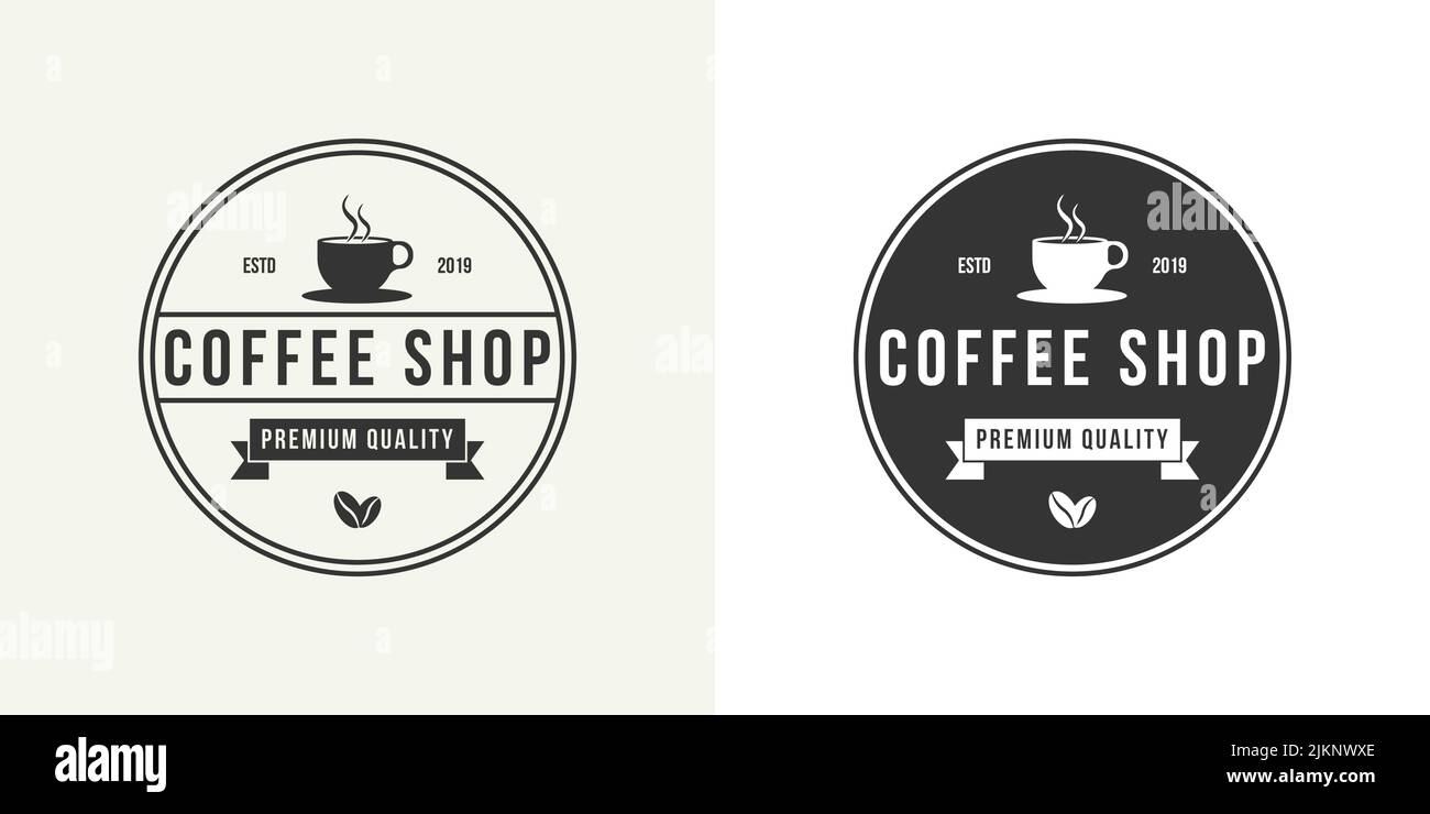 Two versions of a round logo design for a coffee shop Stock Vector Image & Art Alamy
