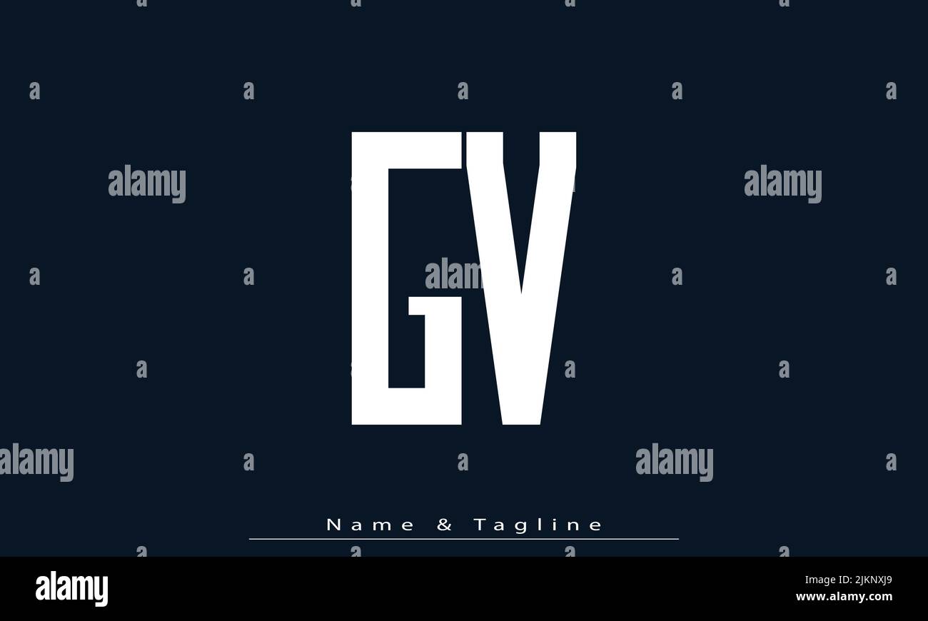 Alphabet letters Initials Monogram logo GV , VG Stock Vector
