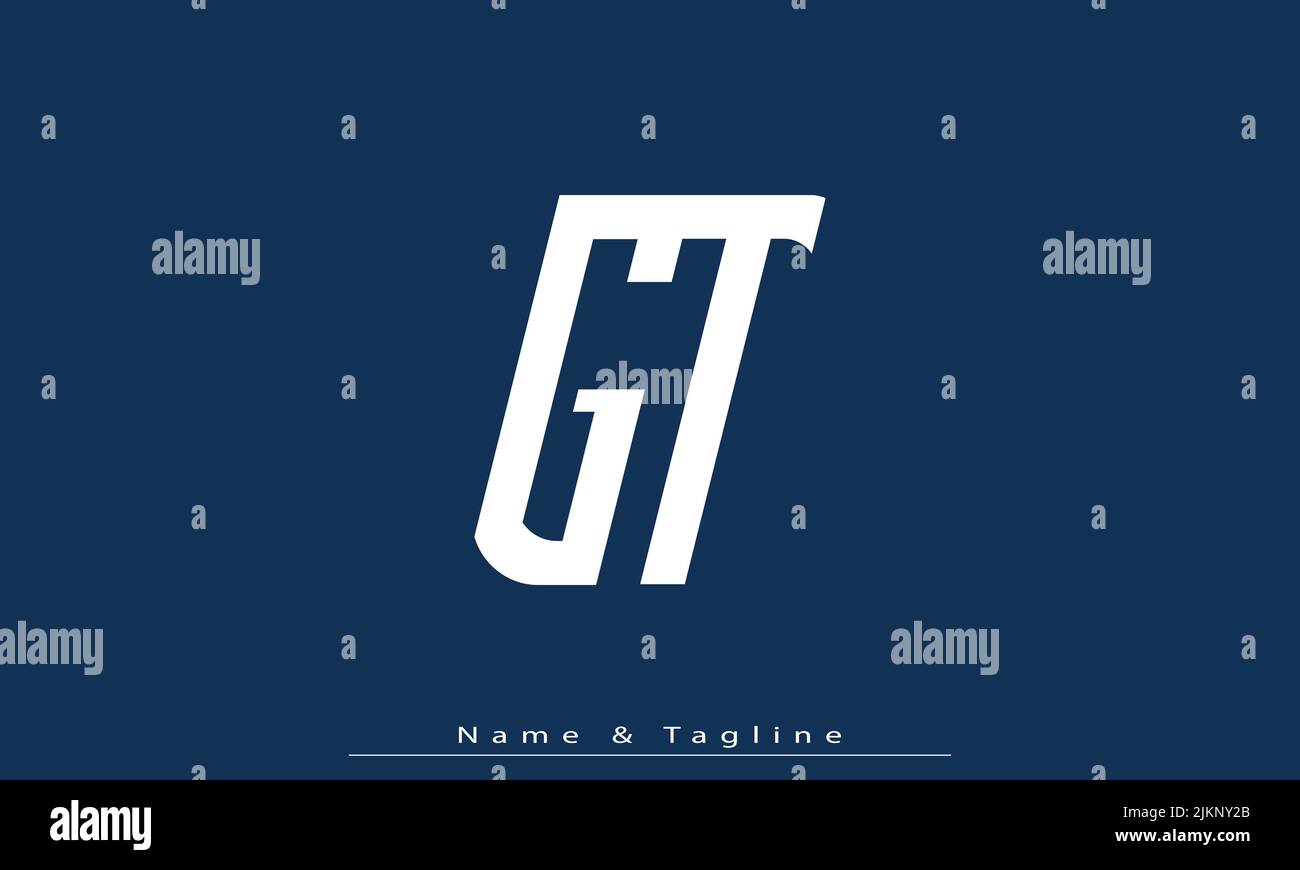 Alphabet letters Initials Monogram logo GT , TG Stock Vector