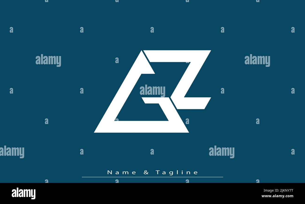 Alphabet letters Initials Monogram logo GZ , ZG Stock Vector