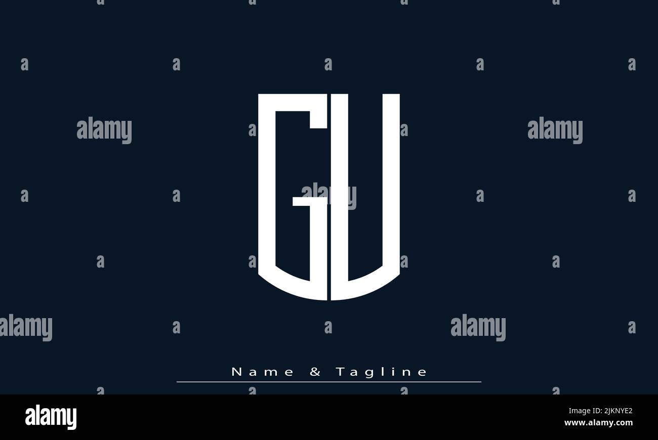 Alphabet letters Initials Monogram logo GU , UG Stock Vector
