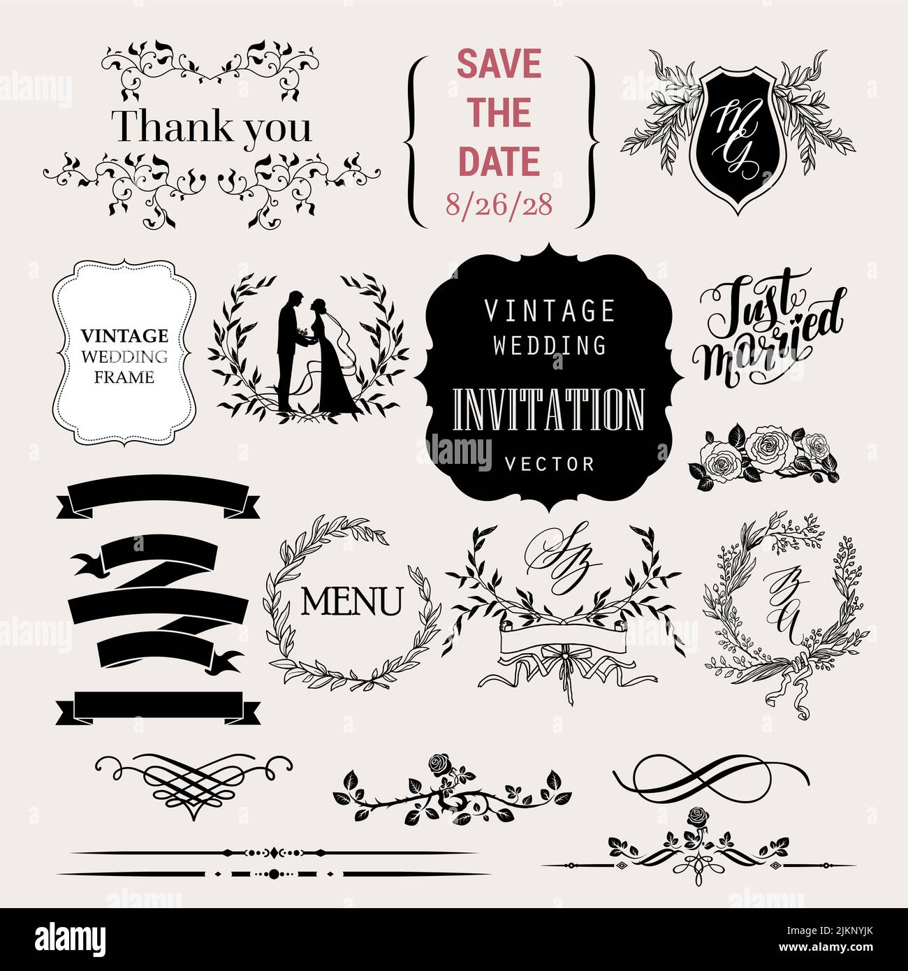 Victorian wedding illustration Stock Vector Images - Alamy