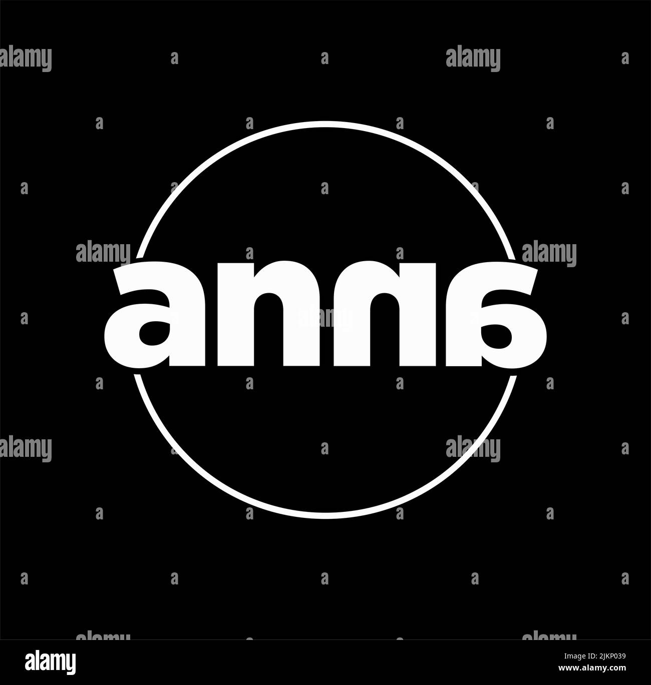 A vector illustration of a logo idea with the name anna in a circle Stock Vector