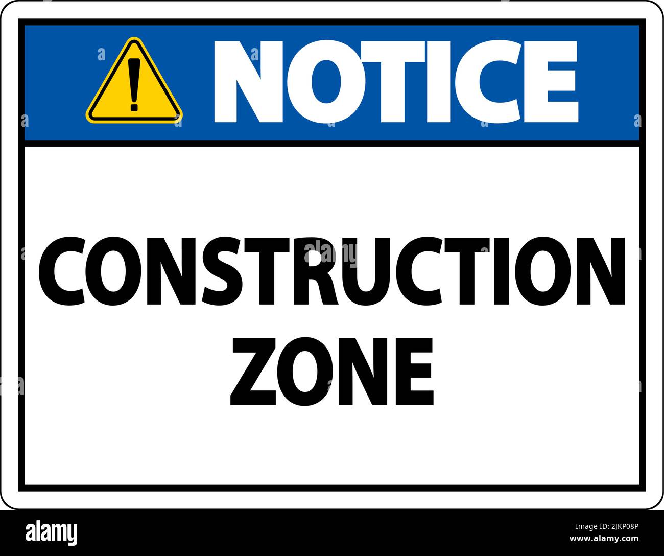 Notice Construction Zone Symbol Sign On White Background Stock Vector Image & Art Alamy
