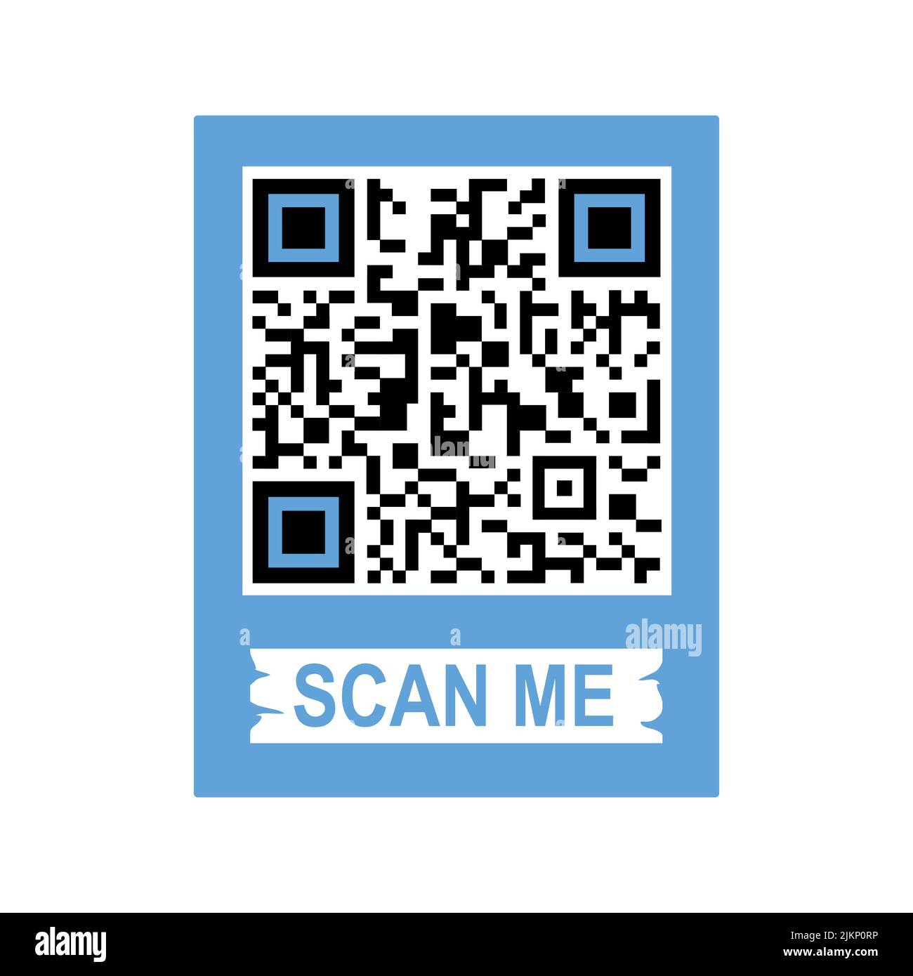 Scan me phone tag. Qrcode for mobile app. Isolated illustration on
