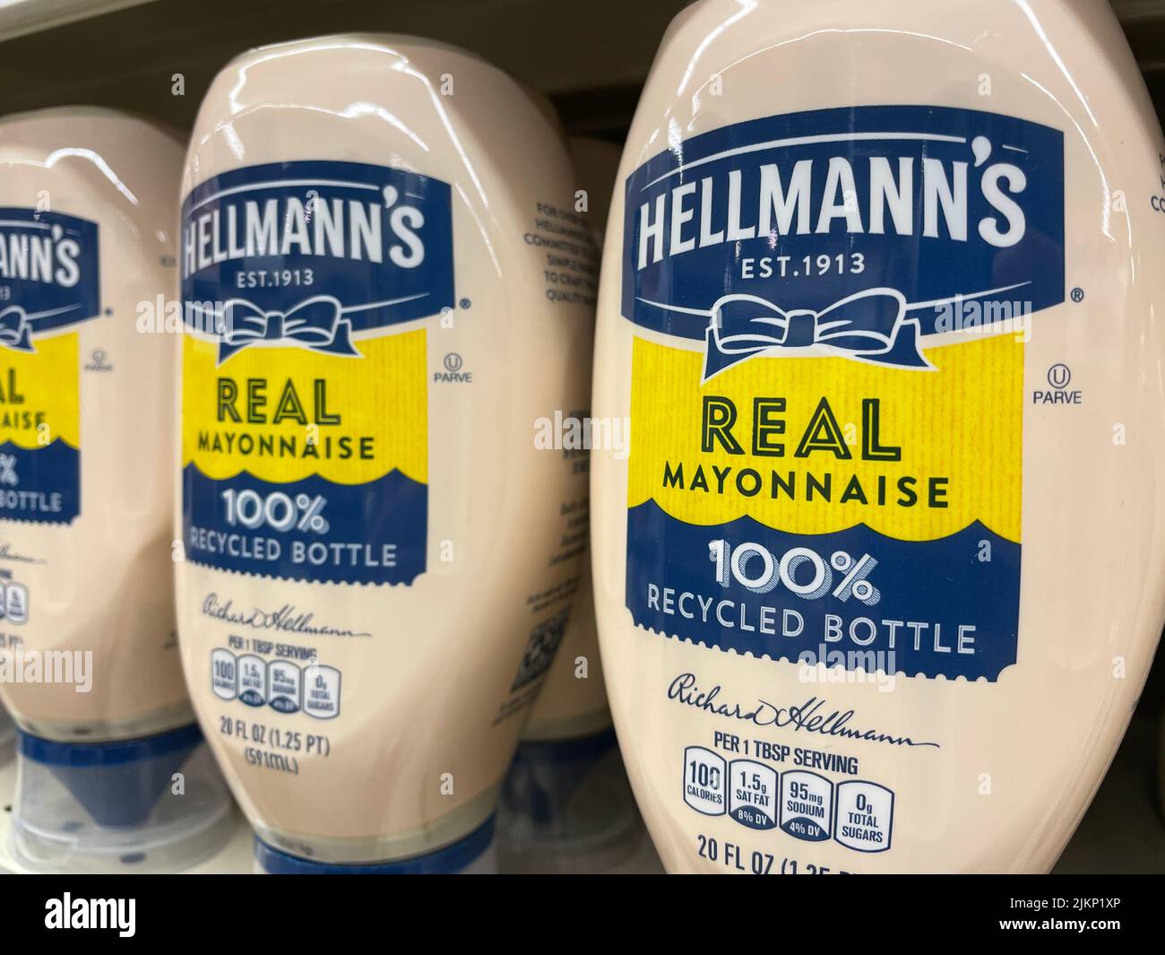 A retail grocery store shelf with Hellmann's mayo Stock Photo Alamy