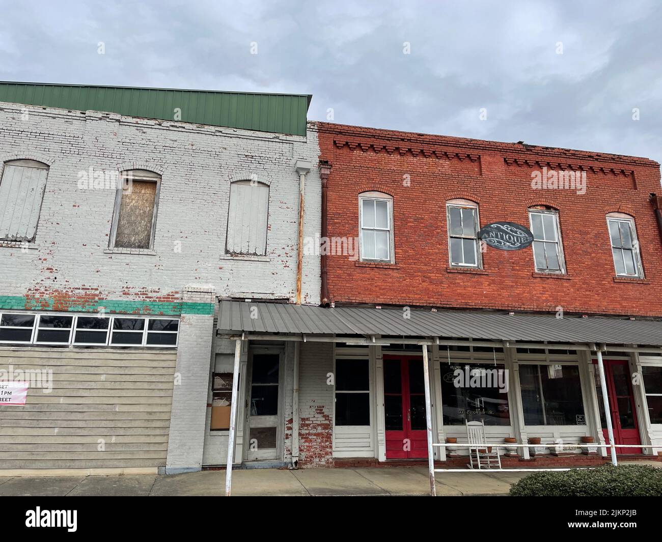 Downtown Gibson Small town USA vintage old buildings Stock