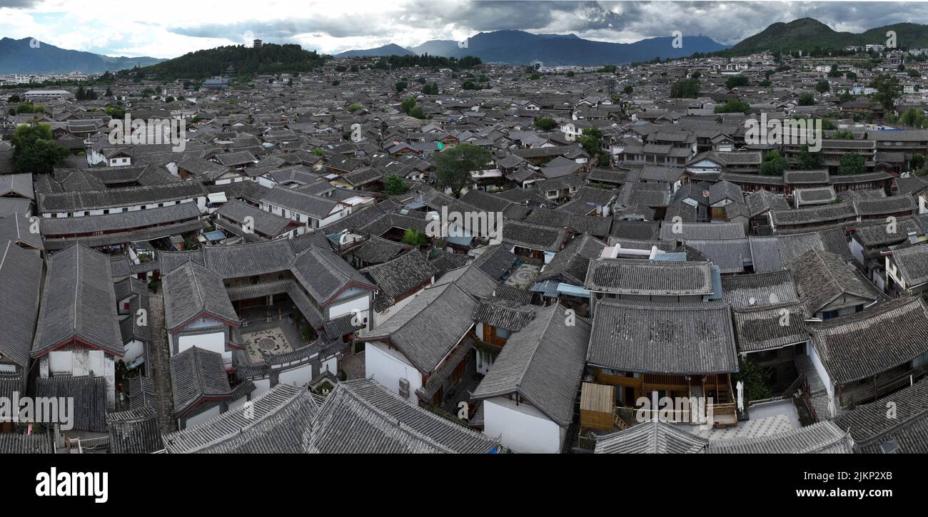 Aerial view of Lijiang Old Town in Yunnan, China Stock Photo - Alamy