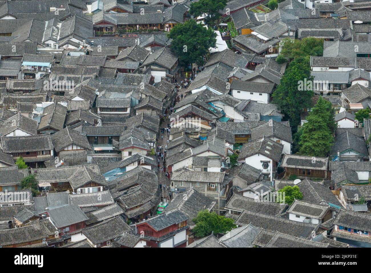 Aerial view of Lijiang Old Town in Yunnan, China Stock Photo - Alamy