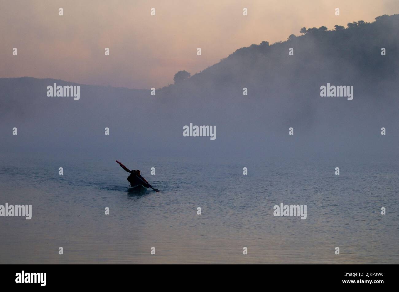 A kayaking trip on the Tagus River in central Spain Stock Photo