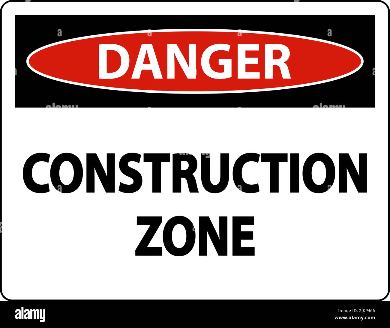 Danger Construction Zone Symbol Sign On White Background Stock Vector ...