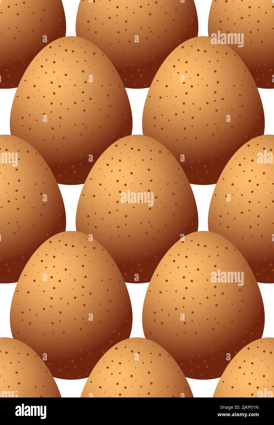 Chicken eggs brown with spots. Seamless pattern on a transparent ...