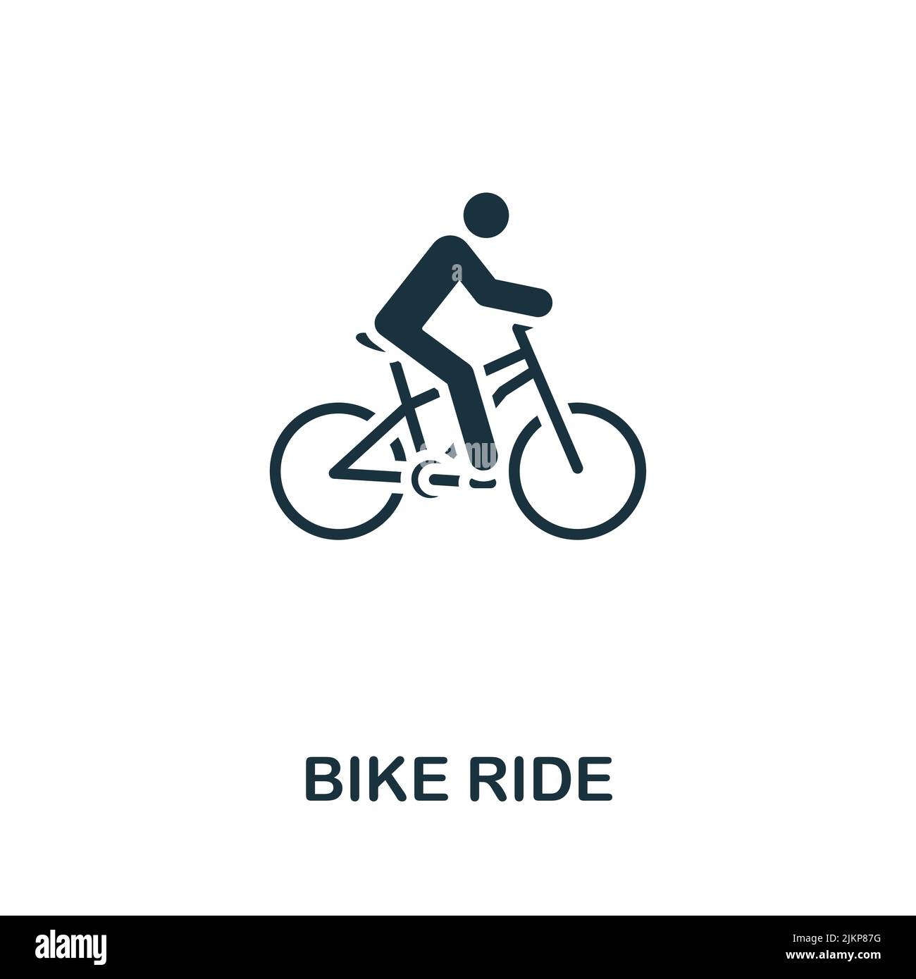 Bike Ride icon. Monochrome simple line Outdoor Recreation icon for