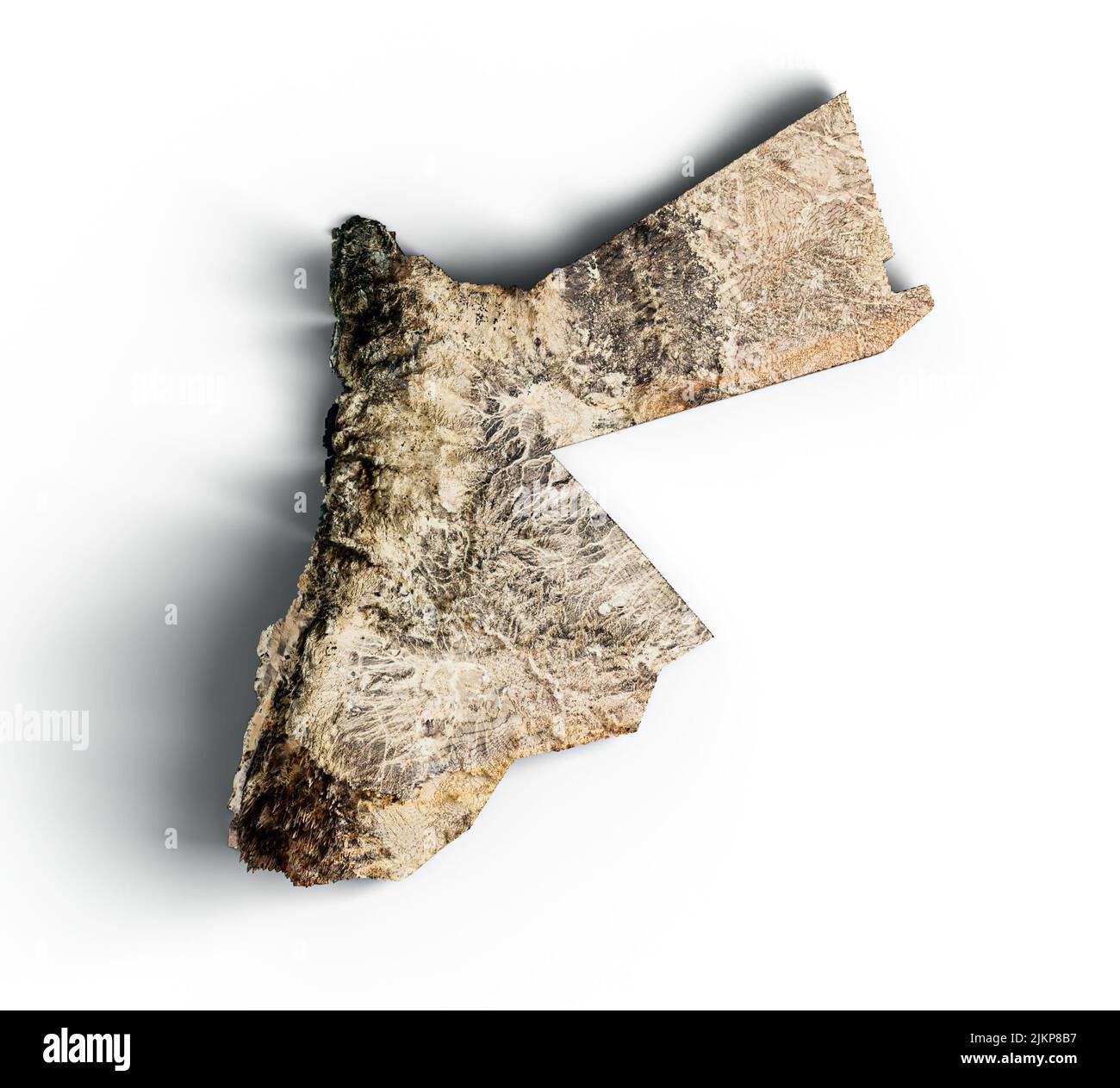 Jordan Topographic Map 3d realistic 3d illustration Stock Photo Alamy