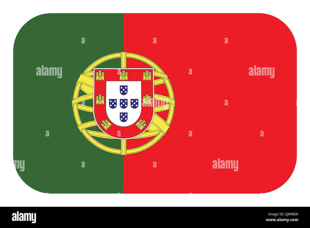 Flag of Portugal. Portuguese national symbol in official colors. Template icon. Abstract vector background Stock Vector