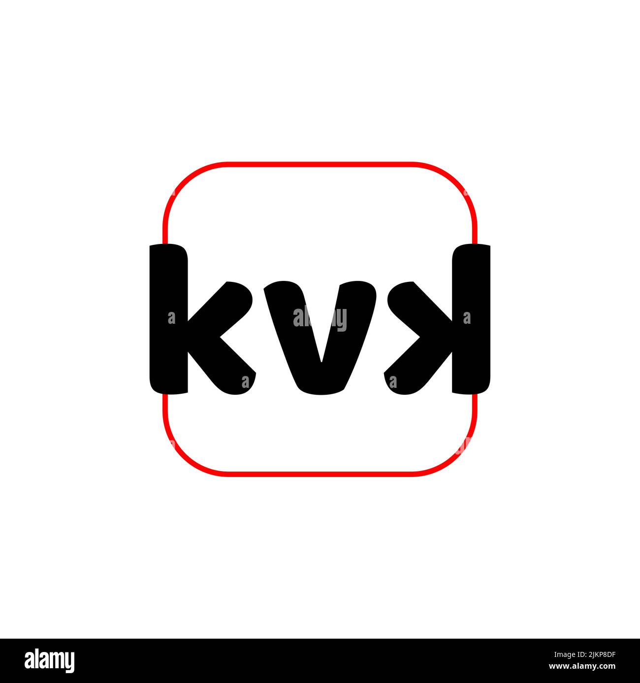 Alphabet letters kvk for logo isolated on a white background Stock Vector