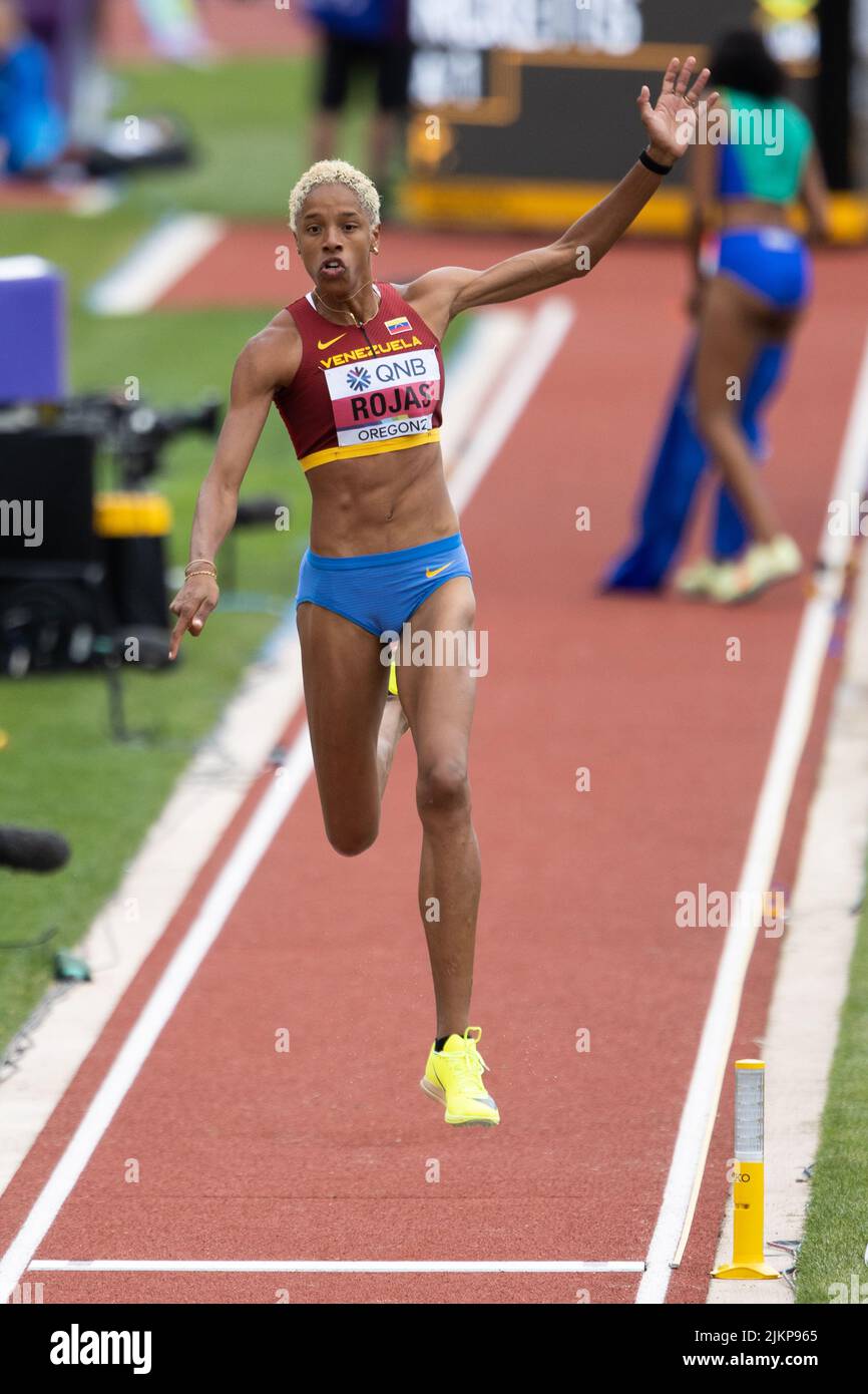 Yulimar Rojas (VEN) qualifies for the triple jump final during the morning session on day 2 of the World Athletics Championships Oregon22, Saturday, J Stock Photo