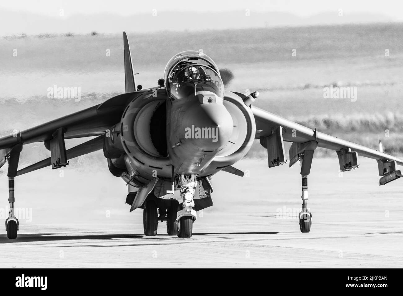 Classic army air plane in the show. AV-8B Harrier II Stock Photo