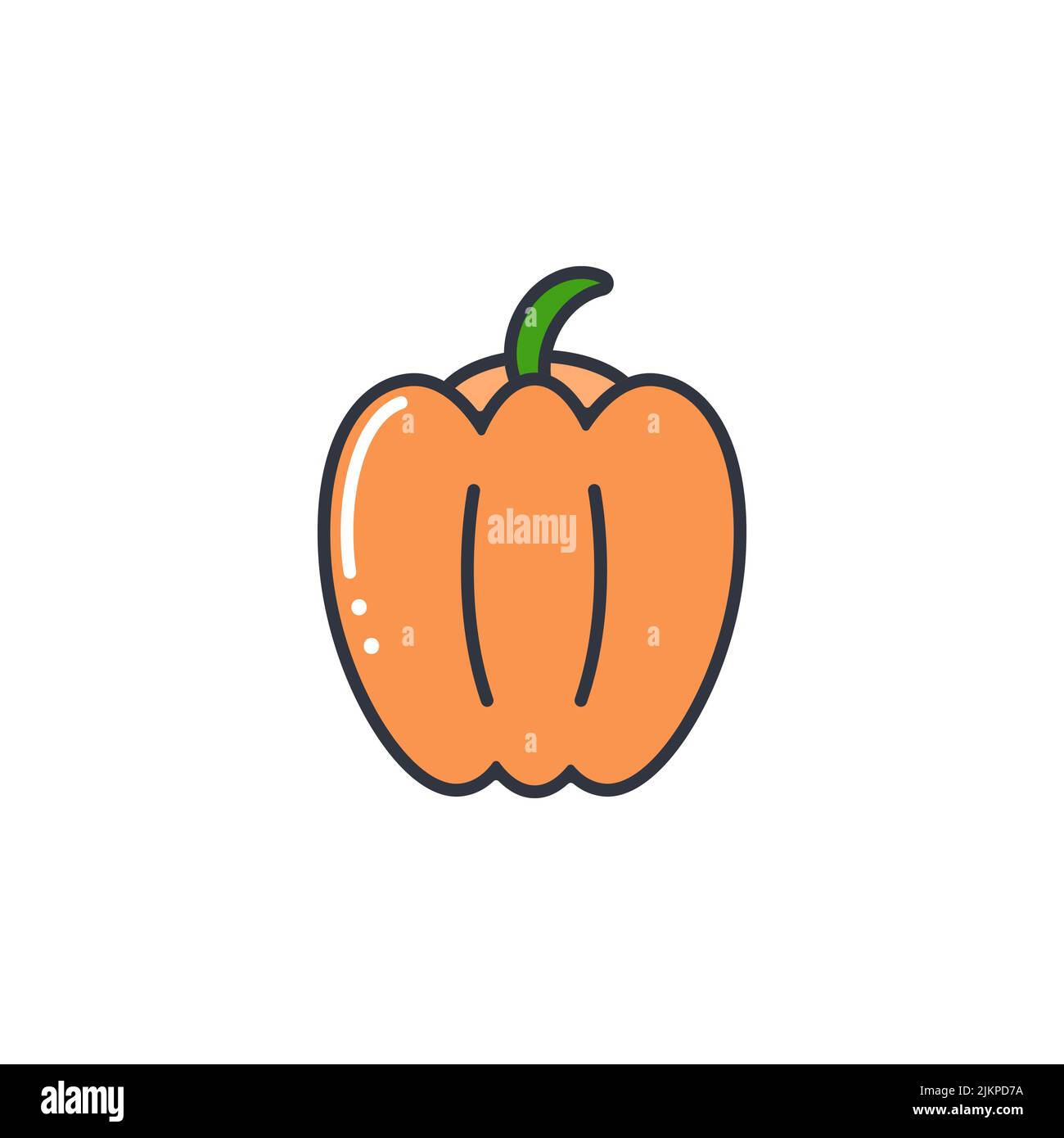 Bell pepper color line icon vector illustration Stock Vector