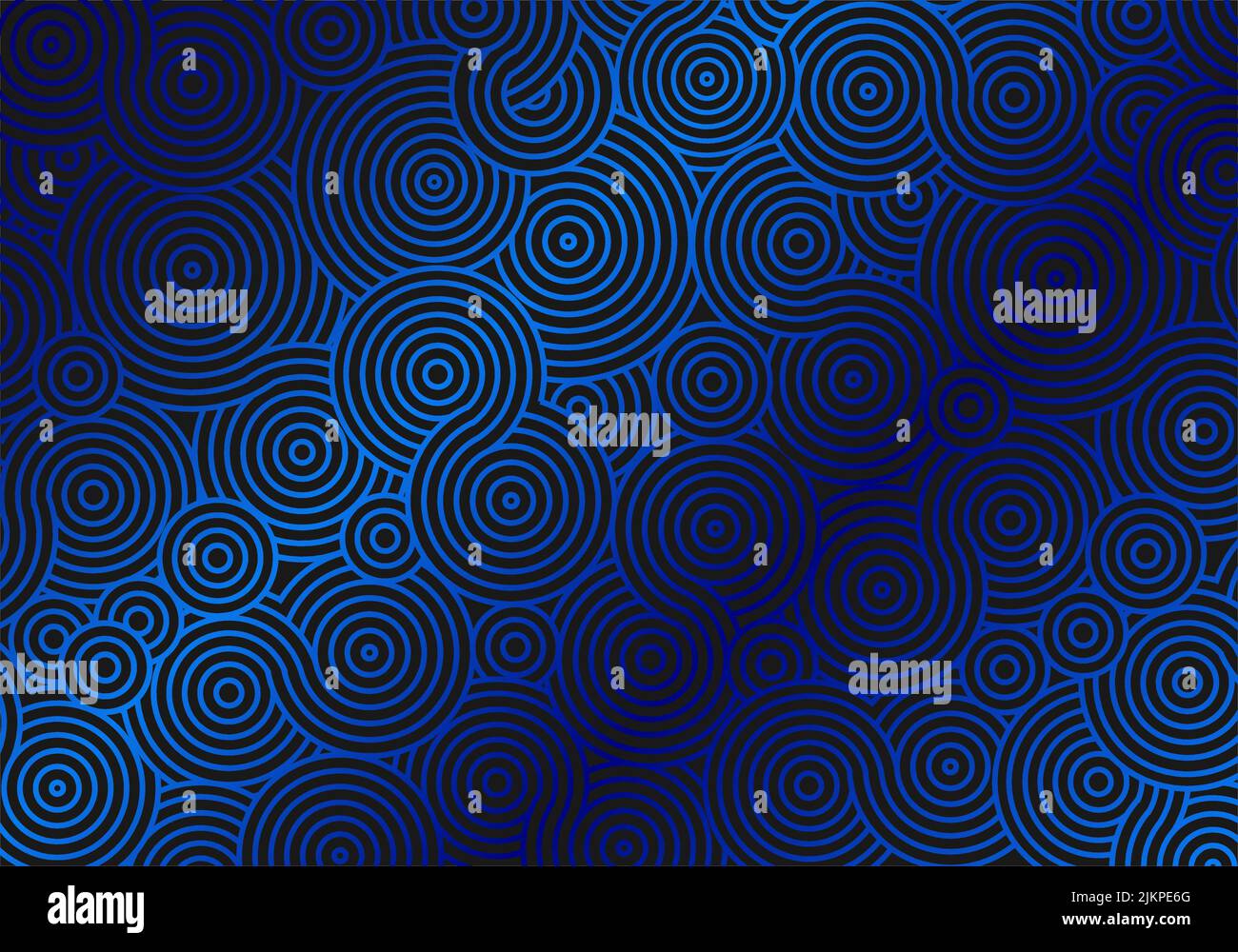 abstract ornament vector of circular lines on blue background Stock