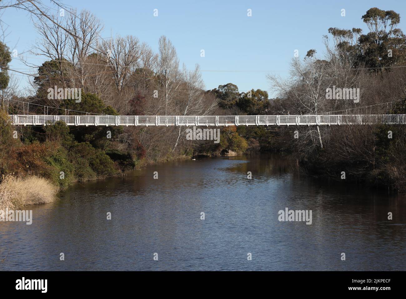 Suspension Bridge over the Queanbeyan River Stock Photo Alamy