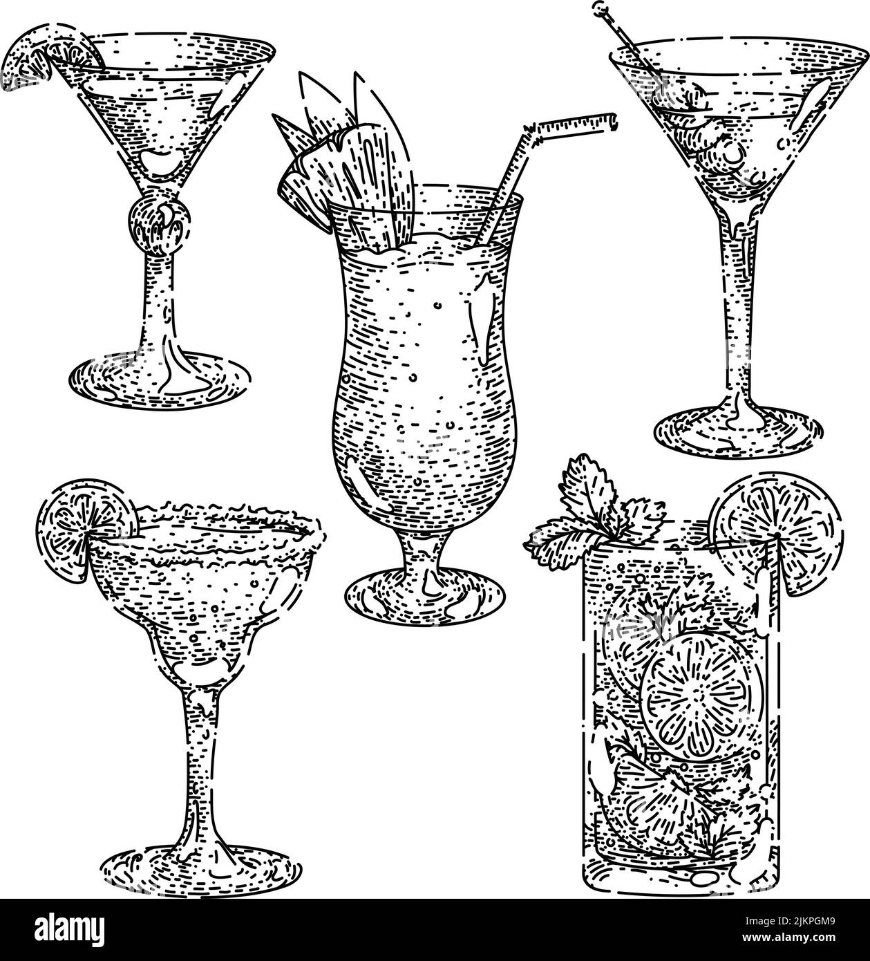 Cocktail Drink Set Sketch Hand Drawn Vector Stock Vector Image Art cocktail-drink-set-sketch-hand-drawn-vector-stock-vector-image-art