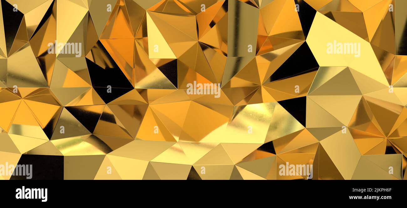 A gold polygon geometric abstract background Stock Photo - Alamy