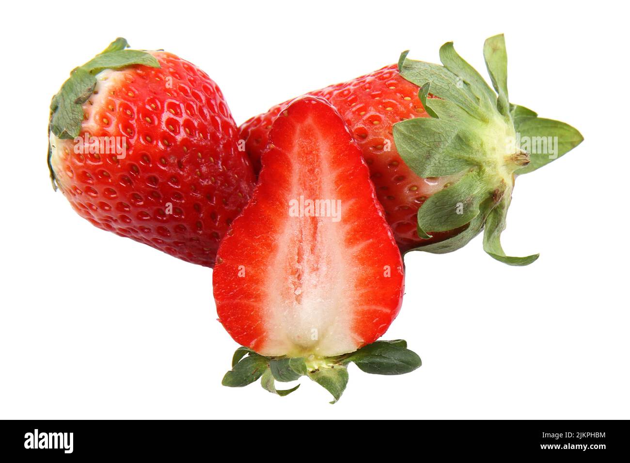 Fresh Strawberries isolated on White Stock Photo - Alamy