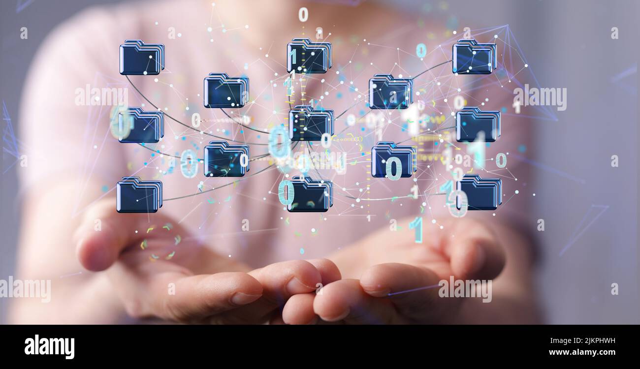 data Internet infrastructure concept. Abstract technology background. 3D rendering. Stock Photo