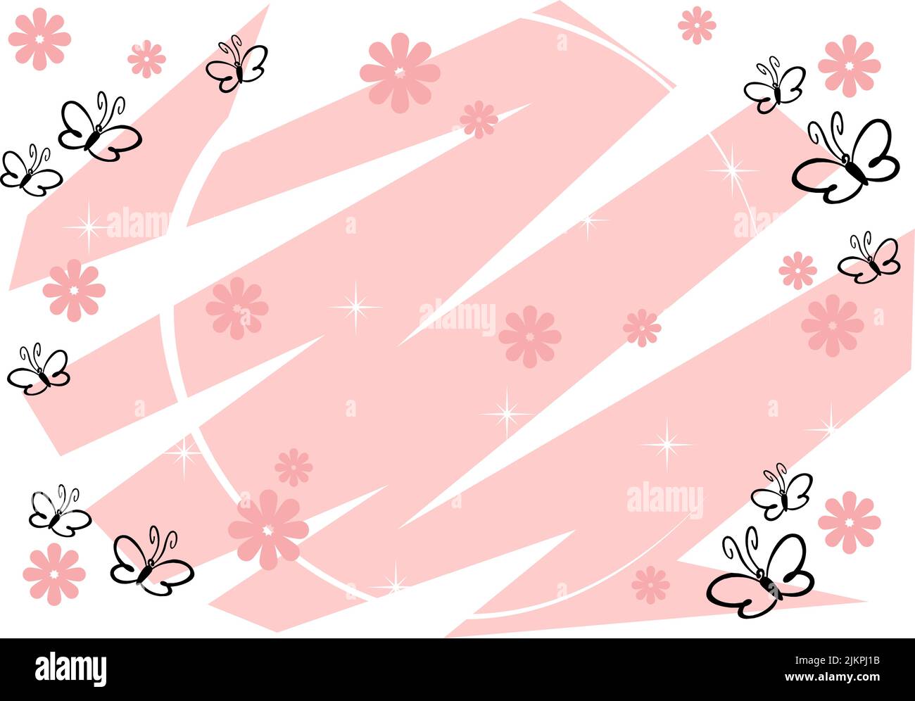 cute background with butterflies in a flower garden Stock Vector Image ...