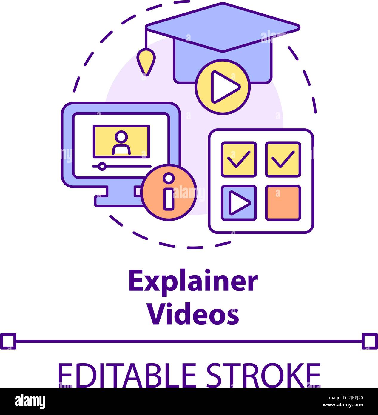 Explainer videos concept icon Stock Vector Image & Art - Alamy