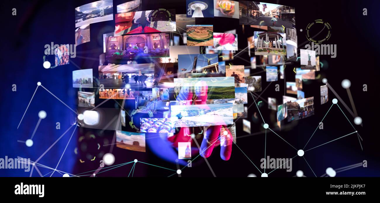 An illustration streaming data picture video material with digital