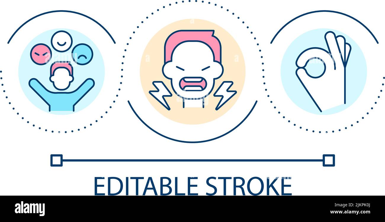 Anger loop concept icon Stock Vector
