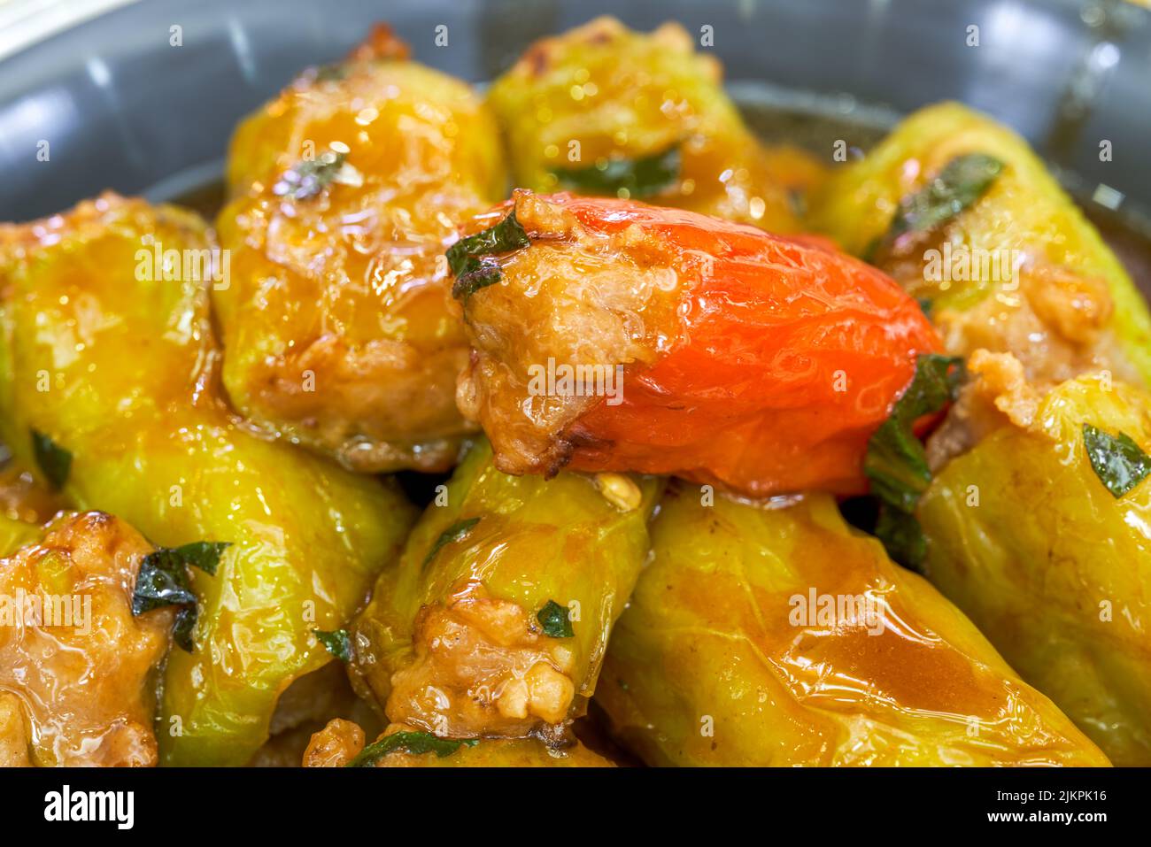 A Delicious And Classic Chinese Dish Fried Stuffed With Chili Meat a-delicious-and-classic-chinese-dish-fried-stuffed-with-chili-meat