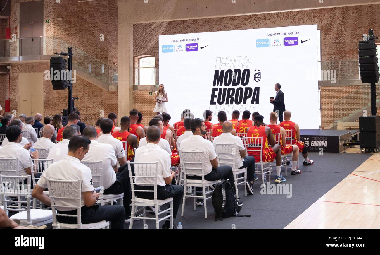 Presentation in Madrid of the Spanish basketball team that will go to